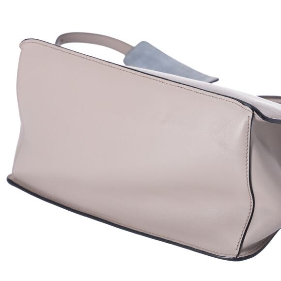 PRADA Etiquette Tote Shoulder Bag 1BA178 Gray Beige Leather - Picture 5 of 9